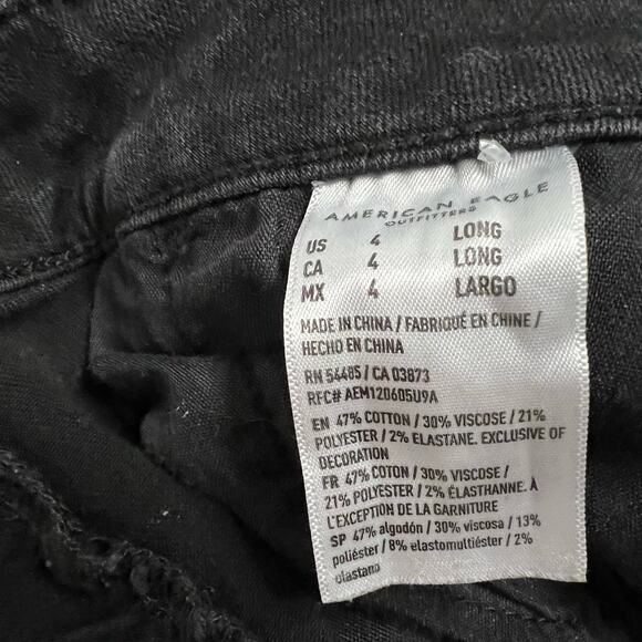 American Eagle Next Level Stretch High Rise Jegging 4 Long Women’s Black 1439 - Picture 6 of 7
